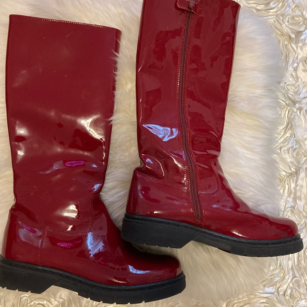 Dolce and gabbana girls red boots size eu 34 us 4